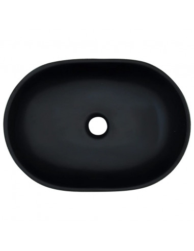 Lavabo da Appoggio Nero e Grigio Ovale 47x33x13 cm Ceramica