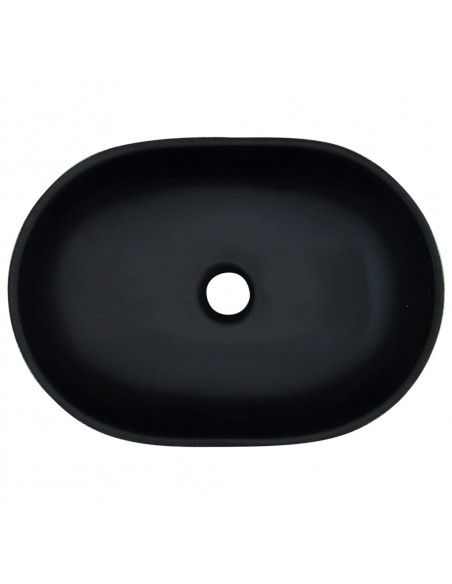Lavabo da Appoggio Nero e Grigio Ovale 47x33x13 cm Ceramica