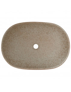 Lavabo da Appoggio Sabbia e Marrone Ovale 59x40x14 cm Ceramica