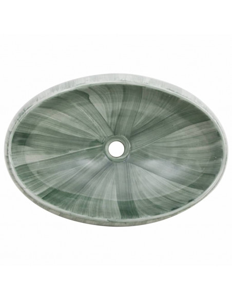 Lavabo da Appoggio Verde Ovale 59x40x15 cm Ceramica