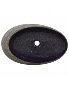 Lavabo da Appoggio Viola e Grigio Ovale 59x40x14 cm Ceramica