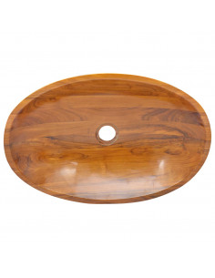 Lavabo in Legno Massello di Teak 60x40x10 cm