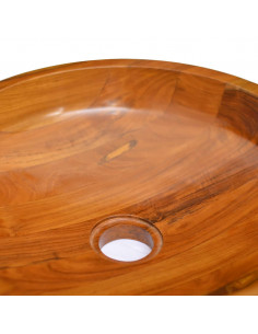 Lavabo in Legno Massello di Teak Φ40x10 cm
