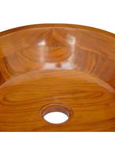 Lavabo in Legno Massello di Teak Φ40x10 cm