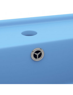 Lavabo Troppopieno Cubico Azzurro Opaco 41x41cm Ceramica