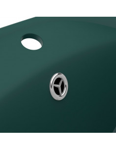Lavabo Troppopieno Ovale Verde Scuro Opaco 58,5x39cm Ceramica