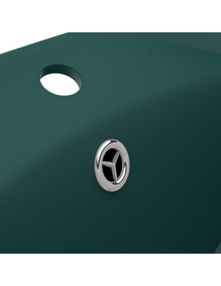 Lavabo Troppopieno Ovale Verde Scuro Opaco 58,5x39cm Ceramica