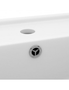 Lavabo Troppopieno Quadrato Bianco Opaco 41x41cm Ceramica