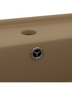 Lavabo Troppopieno Quadrato Crema Opaco 41x41cm Ceramica