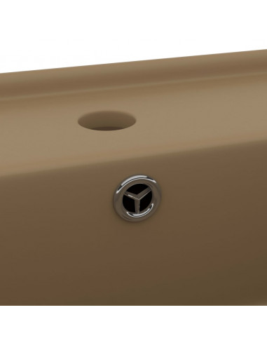 Lavabo Troppopieno Quadrato Crema Opaco 41x41cm Ceramica
