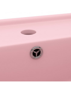 Lavabo Troppopieno Quadrato Rosa Opaco 41x41cm Ceramica