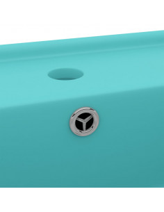 Lavabo Troppopieno Quadrato Verde Chiaro Opaco 41x41cm Ceramica