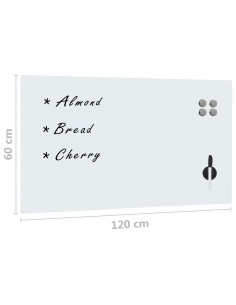 Lavagna Magnetica a Parete in Vetro 120x60 cm