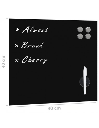 Lavagna Magnetica a Parete in Vetro 40x40 cm