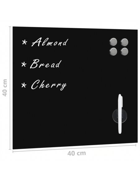 Lavagna Magnetica a Parete in Vetro 40x40 cm