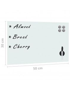 Lavagna Magnetica a Parete in Vetro 50x30 cm