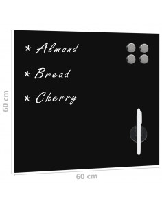 Lavagna Magnetica a Parete in Vetro 60x60 cm