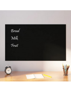 Lavagna Magnetica a Parete Nera 100x60 cm Vetro Temperato