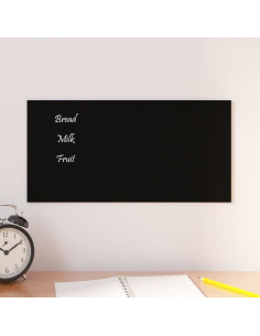 Lavagna Magnetica a Parete Nera 40x20 cm Vetro Temperato
