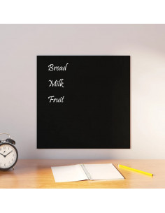 Lavagna Magnetica a Parete Nera 40x40 cm Vetro Temperato