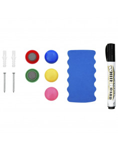 Lavagna Magnetica Bianca Cancellabile a Secco 60x40 cm Acciaio