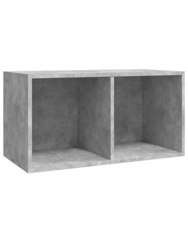 Contenitore per Vinili Grigio Cemento 71x34x36cm in Multistrato