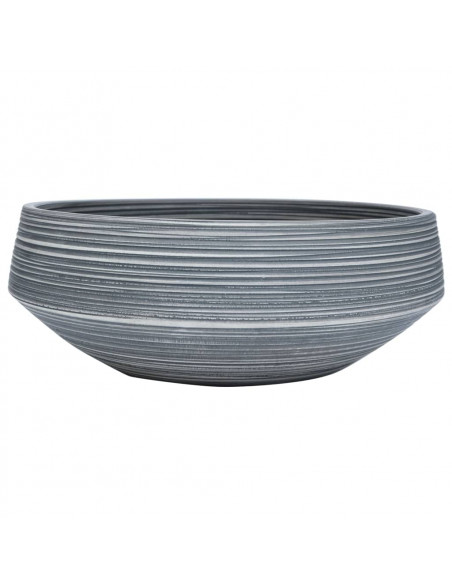 Lavabo da Appoggio Grigio Rotondo Φ41x14 cm Ceramica