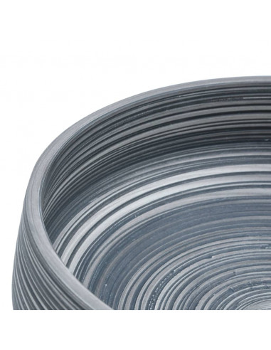 Lavabo da Appoggio Grigio Rotondo Φ41x14 cm Ceramica