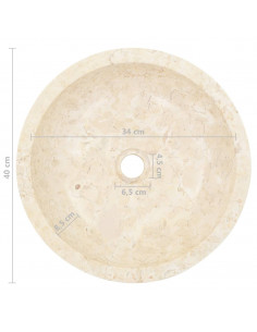 Lavandino 40x12 cm in Marmo Crema