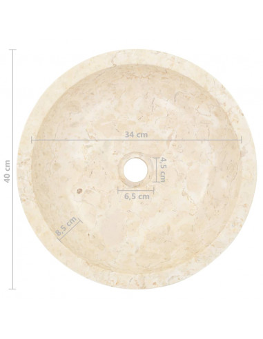 Lavandino 40x12 cm in Marmo Crema