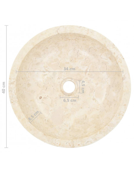 Lavandino 40x12 cm in Marmo Crema