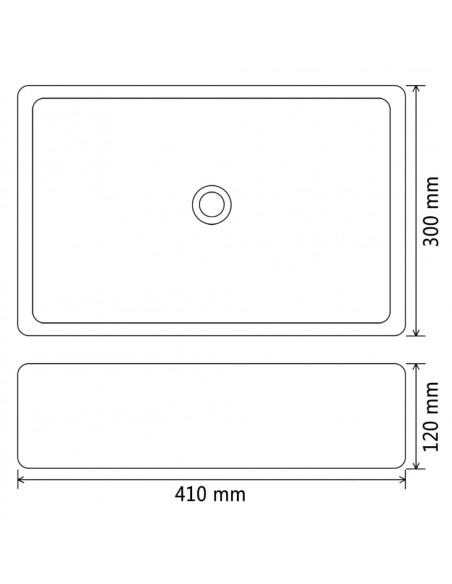 Lavandino 41x30x12 cm in Ceramica Argento