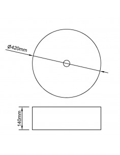 Lavandino 42x14 cm in Ceramica Oro
