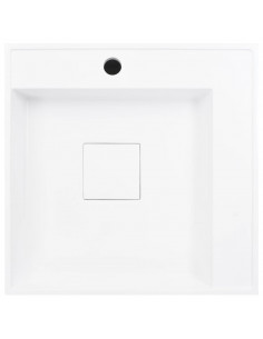 Lavandino 50x50x12,3 cm Blocco in Marmo/Minerale Bianco