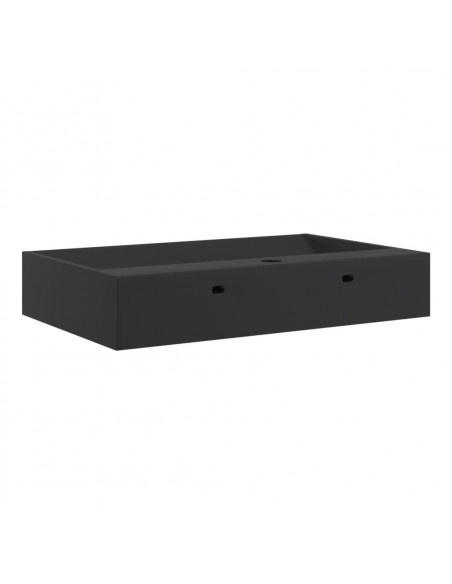 Lavandino 60x38x11 cm Blocco in Marmo/Minerale Nero Opaco