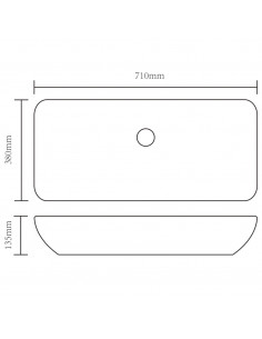 Lavandino 71x38x13,5 cm in Ceramica Argento