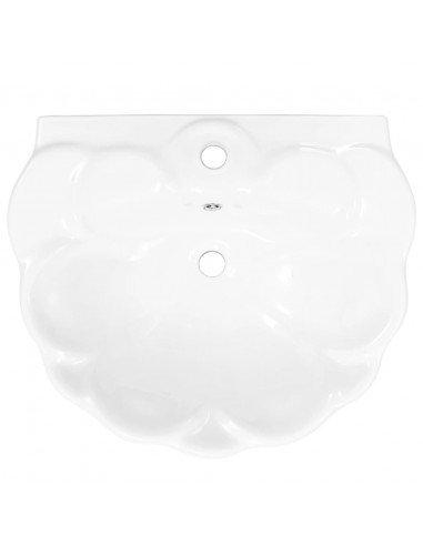 Lavandino a Colonna in Ceramica Bianca 580x510x200 mm