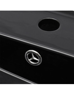 Lavandino Bagno Ceramica Nera Rettangolare e Foro di Trabocco