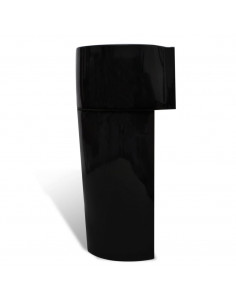 Lavandino Bagno Ceramica Nera Rotondo Foro Rubinetto/ Trabocco