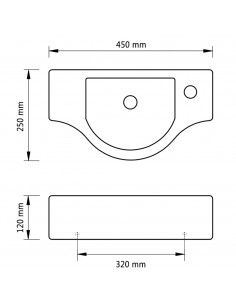 Lavandino Bagno in Ceramica Nera con Foro per Rubinetto