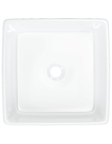 Lavandino Bianco 37x37x13 cm in Ceramica Quadrato