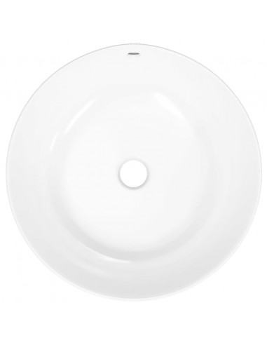 Lavandino Bianco 44x17 cm in Ceramica Rotondo