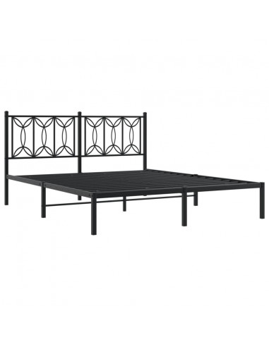 Giroletto con Testiera in Metallo Nero 150x200 cm