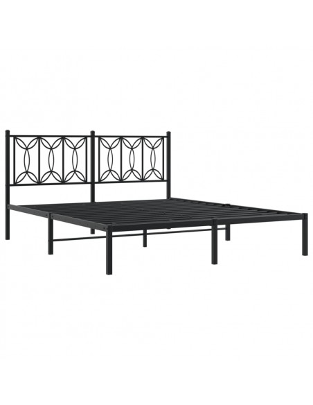 Giroletto con Testiera in Metallo Nero 150x200 cm