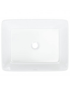 Lavandino Bianco 48x37x13 cm in Ceramica Rettangolare