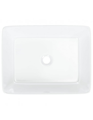 Lavandino Bianco 48x37x13 cm in Ceramica Rettangolare
