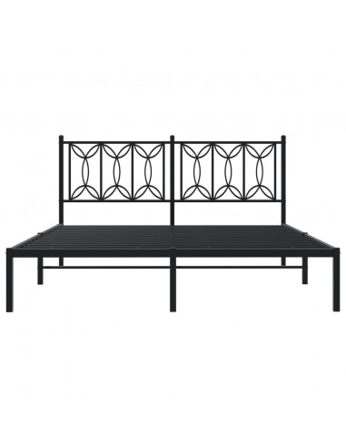 Giroletto con Testiera in Metallo Nero 150x200 cm