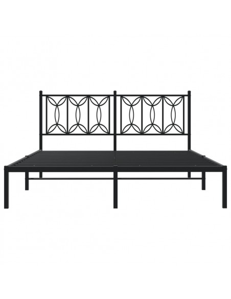 Giroletto con Testiera in Metallo Nero 150x200 cm