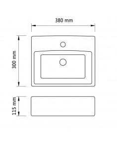 Lavandino con Foro per Rubinetto 38x30x11,5 cm Ceramica Argento