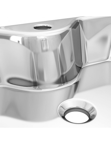 Lavandino con Foro per Rubinetto 48x37x13,5 cm Ceramica Argento